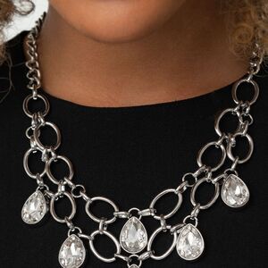 Rhinestone tear drop necklace